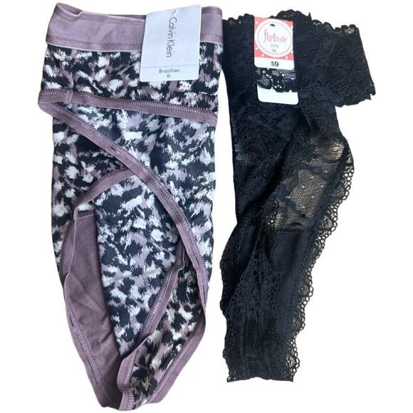 Calvin Klein & Flartitude Multicolor Set of 2 Panties Women's Size XL NWT - Picture 3 of 7